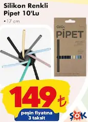 OİOİ SİLİKON RENKLİ PİPET 10'LU fiyat ve kampanya bilgisi